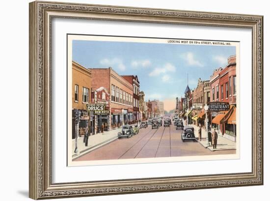 Downtown, Whiting, Indiana-null-Framed Art Print