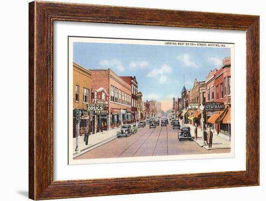 Downtown, Whiting, Indiana-null-Framed Art Print