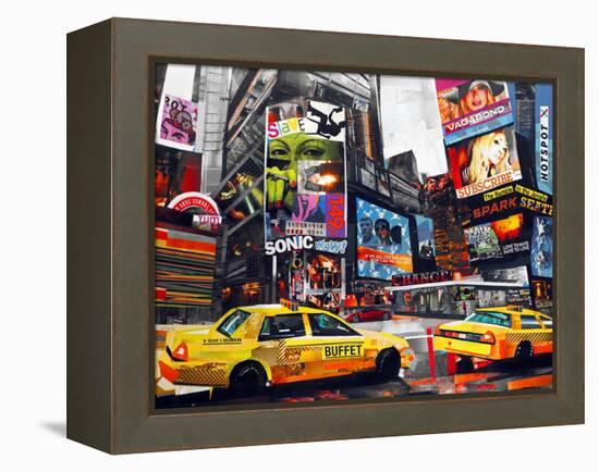 Downtown-James Grey-Framed Stretched Canvas