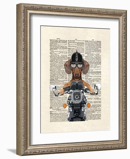 Doxie Motorcycle-Matt Dinniman-Framed Art Print