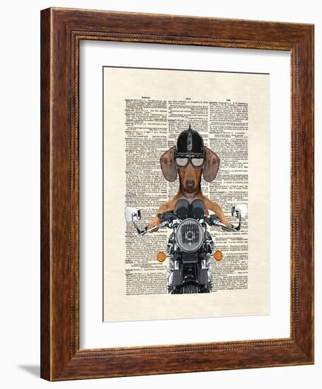 Doxie Motorcycle-Matt Dinniman-Framed Art Print