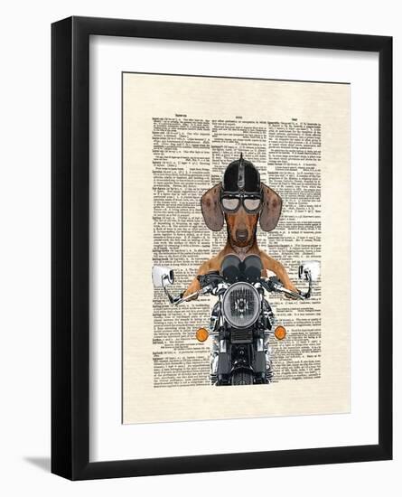 Doxie Motorcycle-Matt Dinniman-Framed Art Print