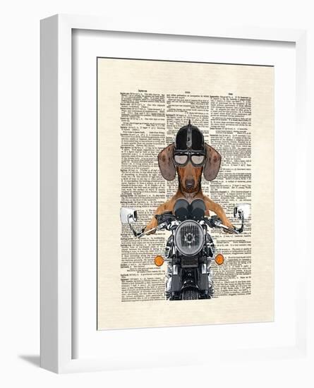 Doxie Motorcycle-Matt Dinniman-Framed Art Print