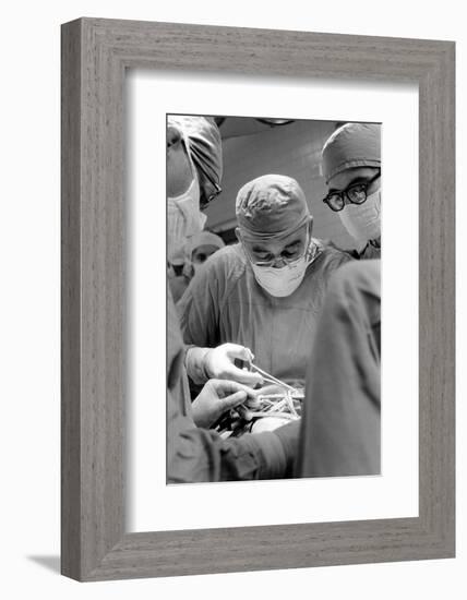 Dr. Adrian Kantrowitz in Surgery. Brooklyn, NY June 1966-Ralph Morse-Framed Photographic Print