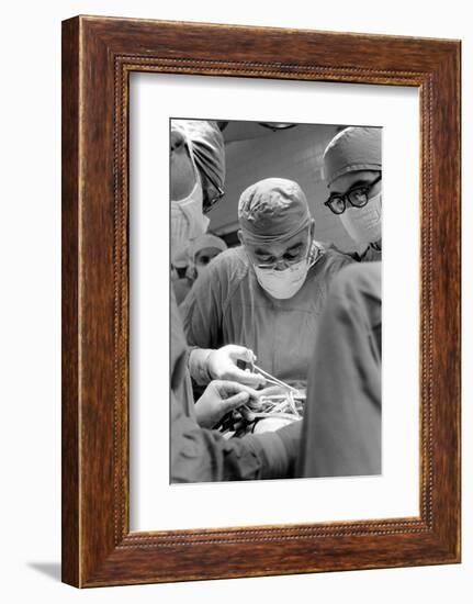 Dr. Adrian Kantrowitz in Surgery. Brooklyn, NY June 1966-Ralph Morse-Framed Photographic Print