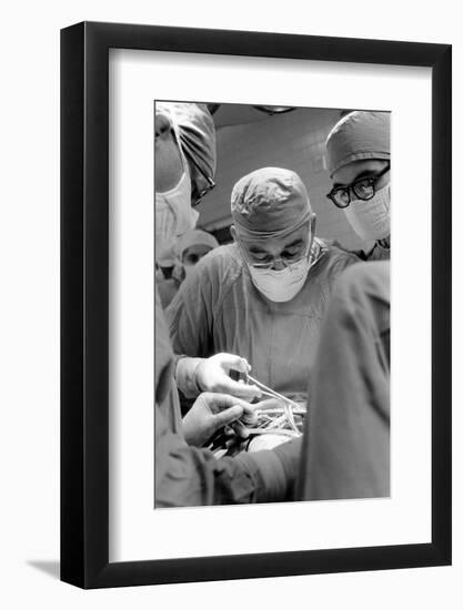 Dr. Adrian Kantrowitz in Surgery. Brooklyn, NY June 1966-Ralph Morse-Framed Photographic Print