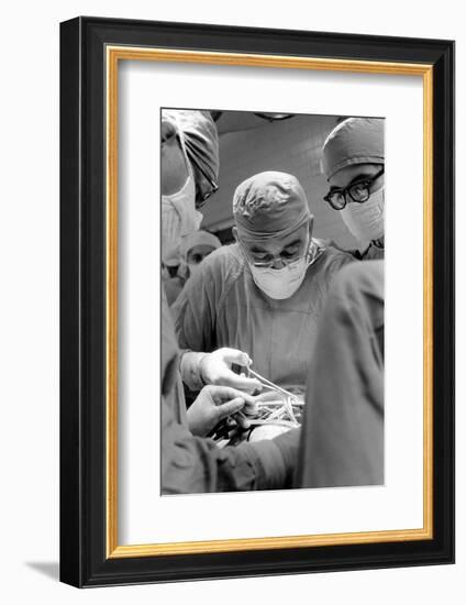 Dr. Adrian Kantrowitz in Surgery. Brooklyn, NY June 1966-Ralph Morse-Framed Photographic Print