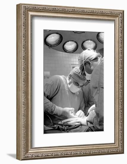 Dr. Adrian Kantrowitz in Surgery. Brooklyn, NY June 1966-Ralph Morse-Framed Photographic Print