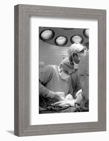 Dr. Adrian Kantrowitz in Surgery. Brooklyn, NY June 1966-Ralph Morse-Framed Photographic Print