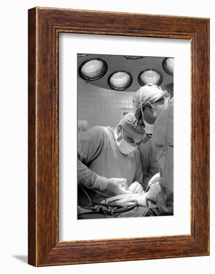 Dr. Adrian Kantrowitz in Surgery. Brooklyn, NY June 1966-Ralph Morse-Framed Photographic Print