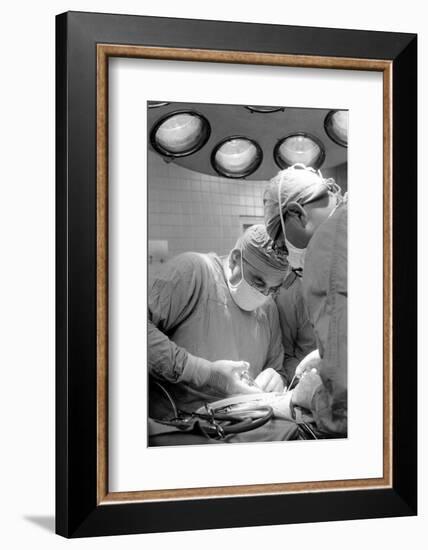 Dr. Adrian Kantrowitz in Surgery. Brooklyn, NY June 1966-Ralph Morse-Framed Photographic Print