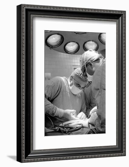 Dr. Adrian Kantrowitz in Surgery. Brooklyn, NY June 1966-Ralph Morse-Framed Photographic Print