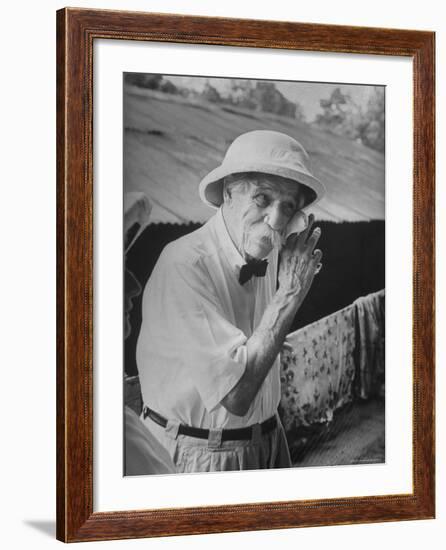 Dr. Albert Schweitzer Celebrating His 90th Birthday-George Silk-Framed Premium Photographic Print