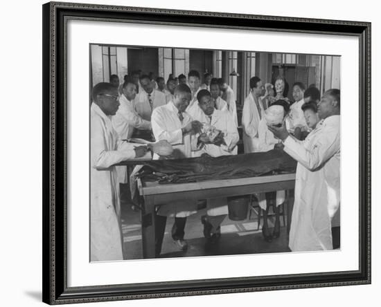 Dr. Alexander Williams Teaching Students About Gross Anatomy-Ed Clark-Framed Photographic Print