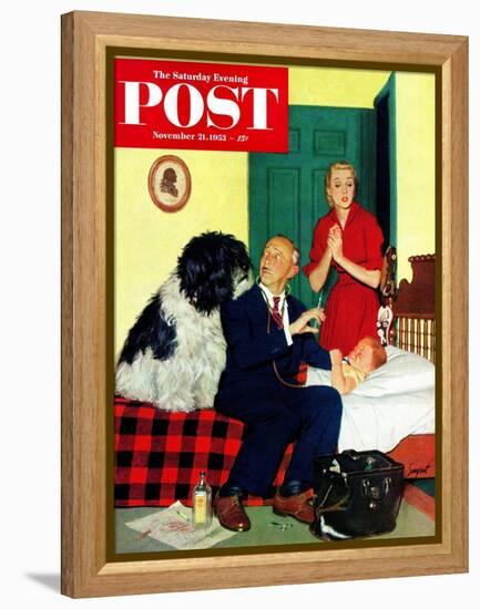 "Dr. and the Dog" Saturday Evening Post Cover, November 21, 1953-Richard Sargent-Framed Premier Image Canvas