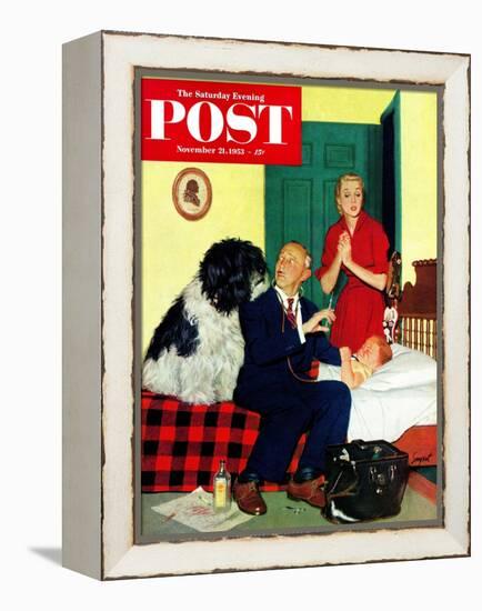 "Dr. and the Dog" Saturday Evening Post Cover, November 21, 1953-Richard Sargent-Framed Premier Image Canvas