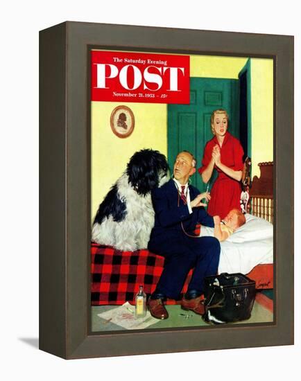 "Dr. and the Dog" Saturday Evening Post Cover, November 21, 1953-Richard Sargent-Framed Premier Image Canvas