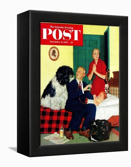 "Dr. and the Dog" Saturday Evening Post Cover, November 21, 1953-Richard Sargent-Framed Premier Image Canvas