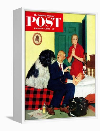 "Dr. and the Dog" Saturday Evening Post Cover, November 21, 1953-Richard Sargent-Framed Premier Image Canvas