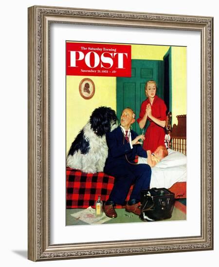 "Dr. and the Dog" Saturday Evening Post Cover, November 21, 1953-Richard Sargent-Framed Giclee Print