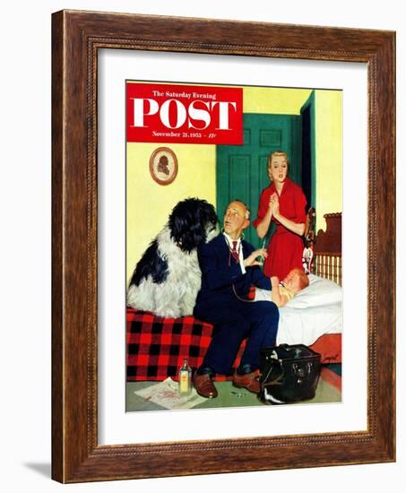 "Dr. and the Dog" Saturday Evening Post Cover, November 21, 1953-Richard Sargent-Framed Giclee Print