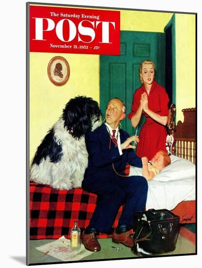 "Dr. and the Dog" Saturday Evening Post Cover, November 21, 1953-Richard Sargent-Mounted Giclee Print