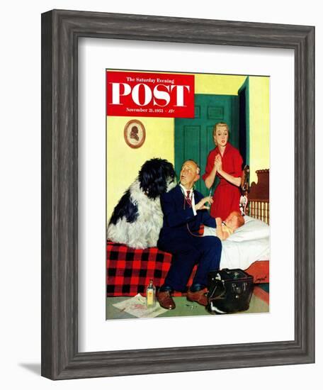 "Dr. and the Dog" Saturday Evening Post Cover, November 21, 1953-Richard Sargent-Framed Giclee Print