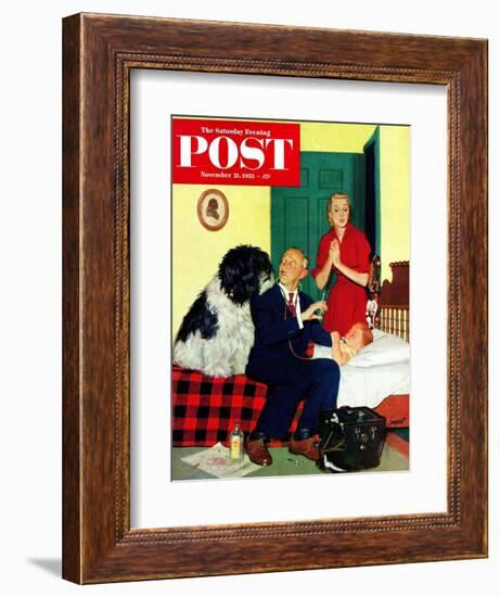 "Dr. and the Dog" Saturday Evening Post Cover, November 21, 1953-Richard Sargent-Framed Giclee Print