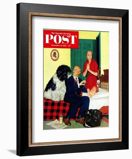 "Dr. and the Dog" Saturday Evening Post Cover, November 21, 1953-Richard Sargent-Framed Giclee Print