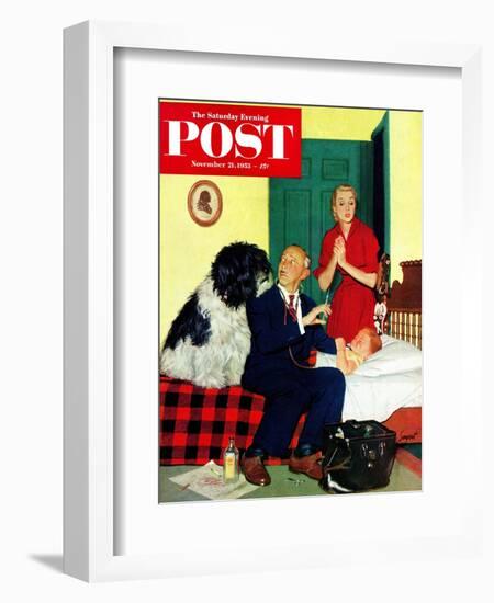 "Dr. and the Dog" Saturday Evening Post Cover, November 21, 1953-Richard Sargent-Framed Giclee Print