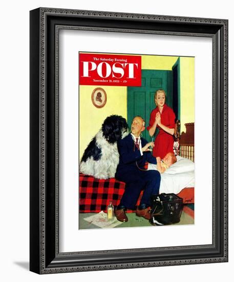 "Dr. and the Dog" Saturday Evening Post Cover, November 21, 1953-Richard Sargent-Framed Giclee Print