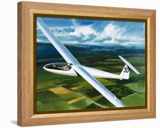 Dr. Brennig James, the First British Pilot to Fly 500 Miles in a Glider-Wilf Hardy-Framed Premier Image Canvas