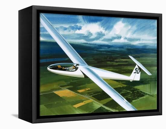 Dr. Brennig James, the First British Pilot to Fly 500 Miles in a Glider-Wilf Hardy-Framed Premier Image Canvas