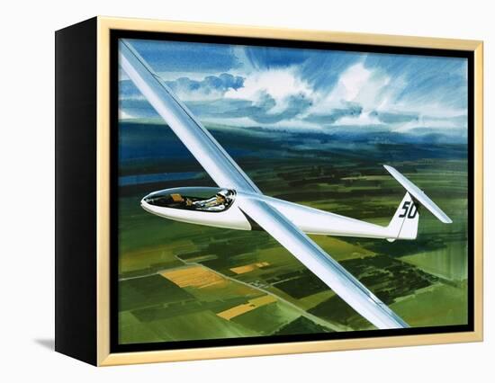 Dr. Brennig James, the First British Pilot to Fly 500 Miles in a Glider-Wilf Hardy-Framed Premier Image Canvas