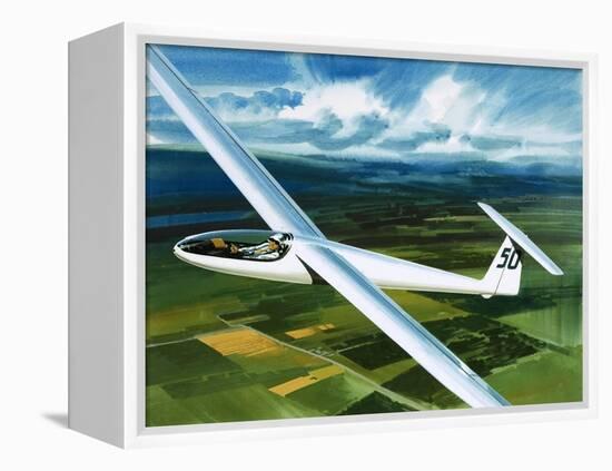 Dr. Brennig James, the First British Pilot to Fly 500 Miles in a Glider-Wilf Hardy-Framed Premier Image Canvas