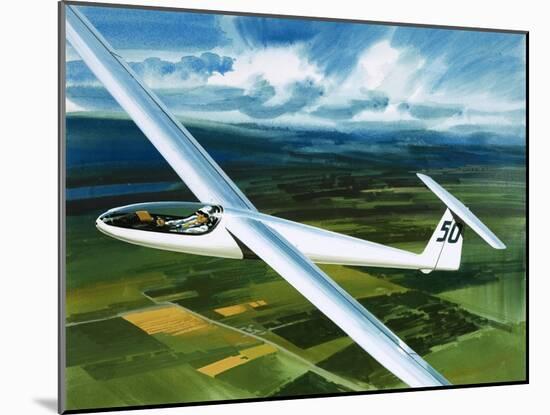 Dr. Brennig James, the First British Pilot to Fly 500 Miles in a Glider-Wilf Hardy-Mounted Giclee Print