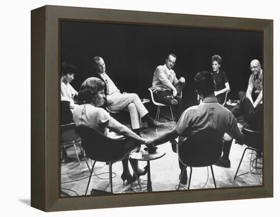 Dr. Carl Rogers During Group Therapy Session-Michael Rougier-Framed Premier Image Canvas