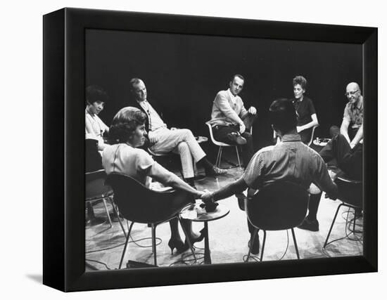Dr. Carl Rogers During Group Therapy Session-Michael Rougier-Framed Premier Image Canvas