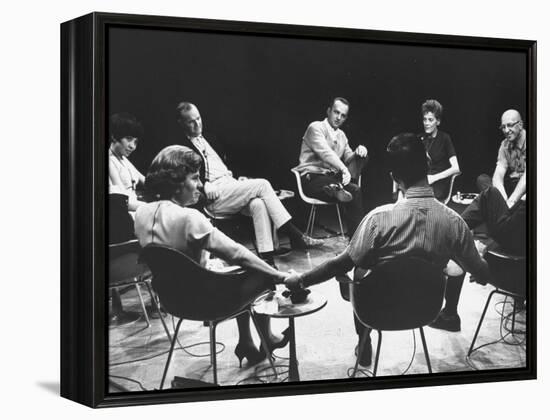 Dr. Carl Rogers During Group Therapy Session-Michael Rougier-Framed Premier Image Canvas