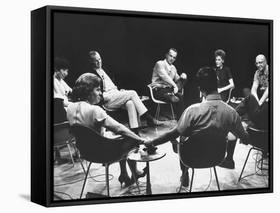 Dr. Carl Rogers During Group Therapy Session-Michael Rougier-Framed Premier Image Canvas