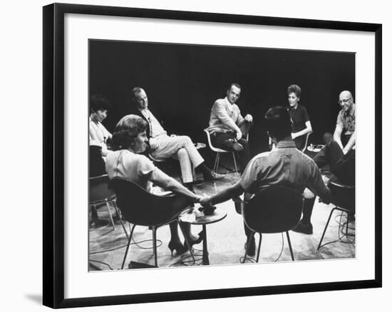 Dr. Carl Rogers During Group Therapy Session-Michael Rougier-Framed Premium Photographic Print