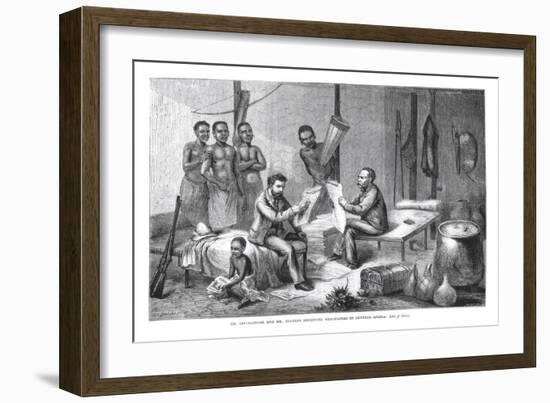 Dr. David Livingstone and Mr. Henry Morton Stanley Receiving Newspapers in Central Africa-Johann Baptist Zwecker-Framed Giclee Print