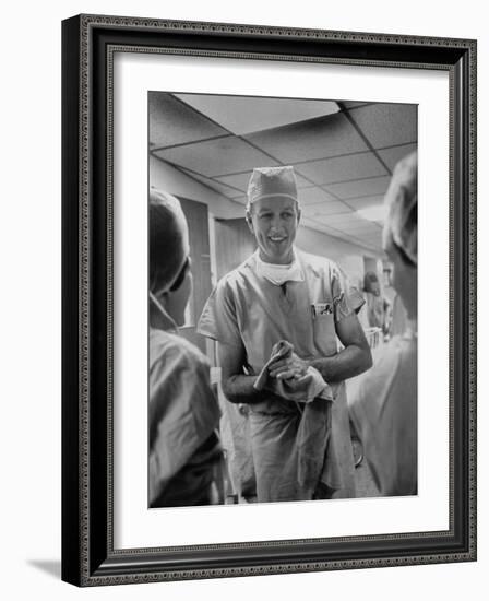 Dr. Denton A. Cooley, Chief Heart Surgeon at the St. Luke's Episcopal Hospital-Ralph Morse-Framed Photographic Print