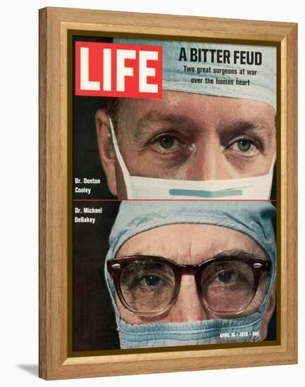 Dr. Denton Cooley and Dr. Michael Debakey, April 10, 1970-Ralph Morse-Framed Premier Image Canvas