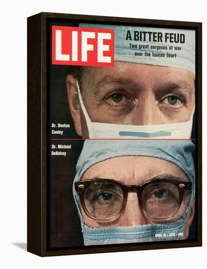 Dr. Denton Cooley and Dr. Michael Debakey, April 10, 1970-Ralph Morse-Framed Premier Image Canvas