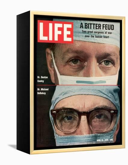 Dr. Denton Cooley and Dr. Michael Debakey, April 10, 1970-Ralph Morse-Framed Premier Image Canvas