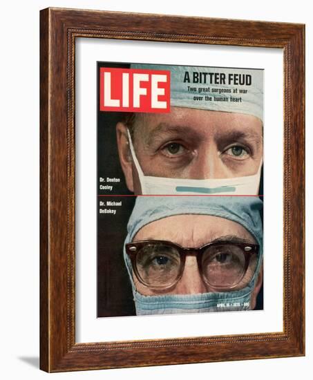 Dr. Denton Cooley and Dr. Michael Debakey, April 10, 1970-Ralph Morse-Framed Photographic Print