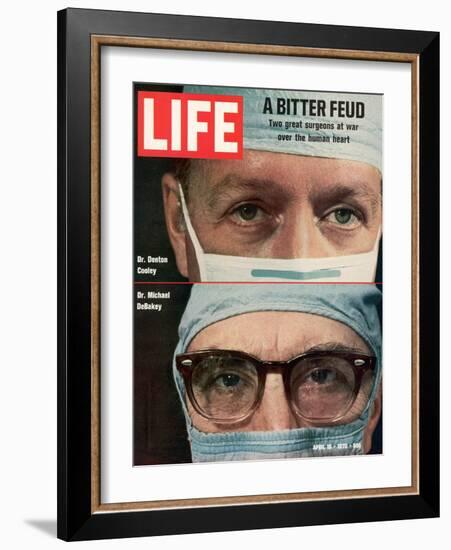 Dr. Denton Cooley and Dr. Michael Debakey, April 10, 1970-Ralph Morse-Framed Photographic Print