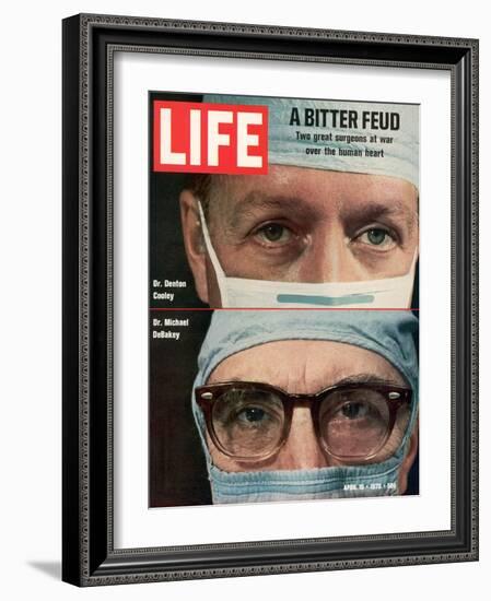 Dr. Denton Cooley and Dr. Michael Debakey, April 10, 1970-Ralph Morse-Framed Photographic Print