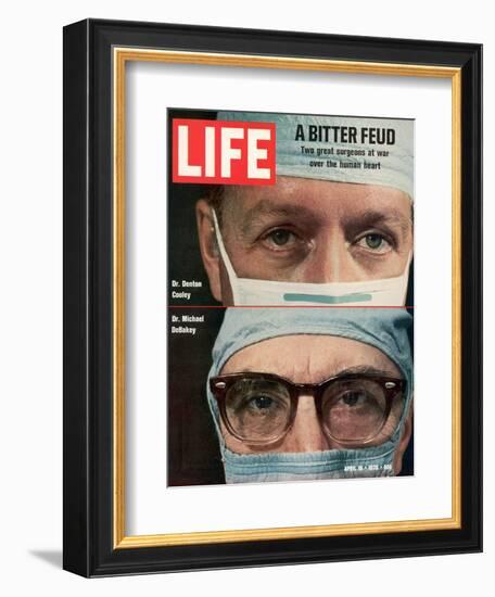 Dr. Denton Cooley and Dr. Michael Debakey, April 10, 1970-Ralph Morse-Framed Photographic Print